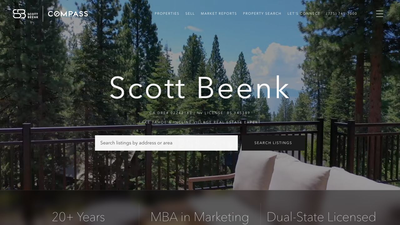 Scott Beenk’s Lake Tahoe real estate homepage